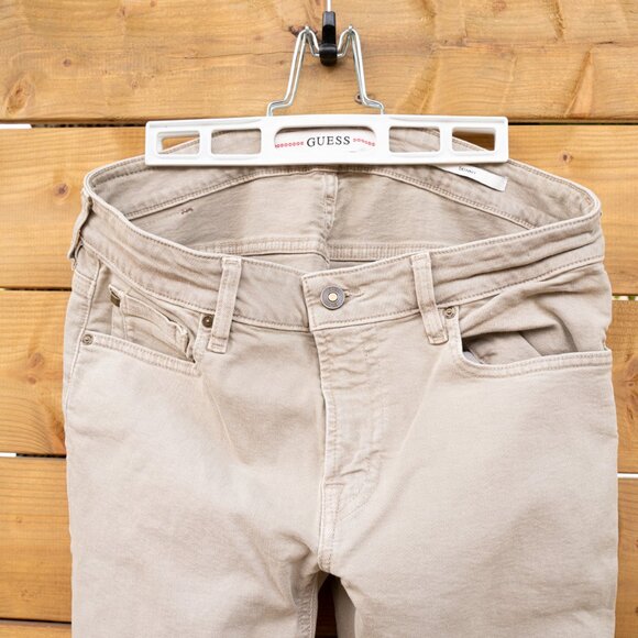 NEW W/O TAGS! Guess Men's Skinny Beige Jeans Size 32 | 99% Cotton Premium Denim - Picture 4 of 10